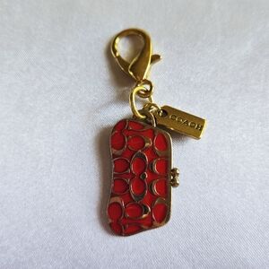 Coach Red and Gold Keychain